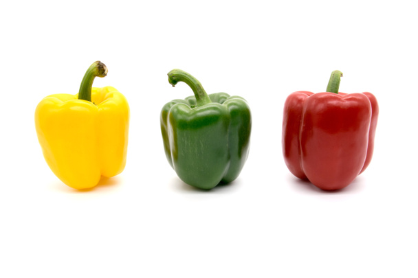 bell peppers isolated on white background - Foto, Imagen