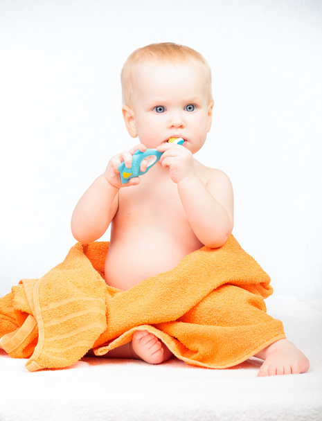 Kisgyermek fogmosás - Fotó, kép