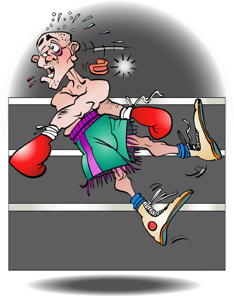 A boxer knocked out - Vector, Image
