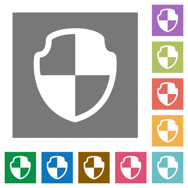 Shield square flat icons - Vector, Image