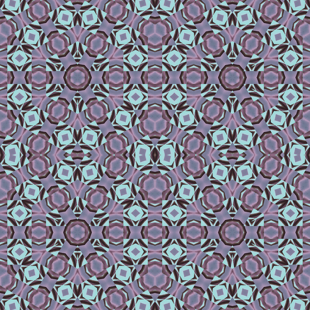 Seamless circle pattern purple brown aquamarine - Φωτογραφία, εικόνα