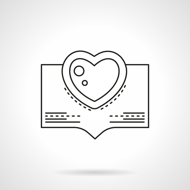 Valentines Day greetings flat line vector icon - Vector, Image