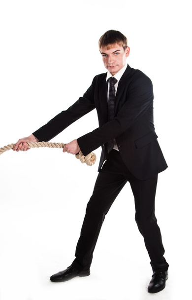 Um homem com uma corda
 - Foto, Imagem