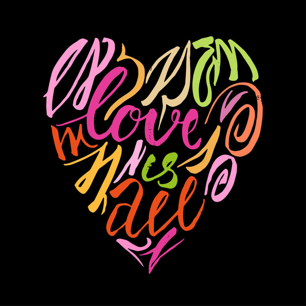 Love lettering vector - Вектор,изображение