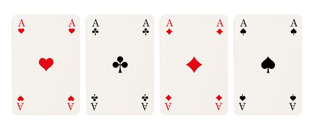 four aces isolated on white background - Vector, Image
