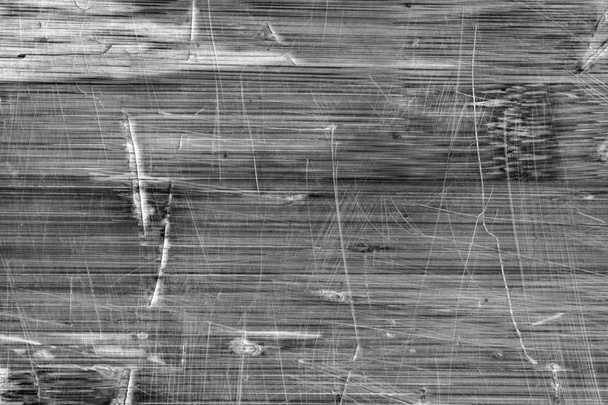 Old Varnished Blockboard Cracked Scratched Peeled Off Black and White Grunge Texture - Photo, Image