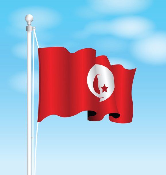 Flaga Tunezji - Wektor, obraz