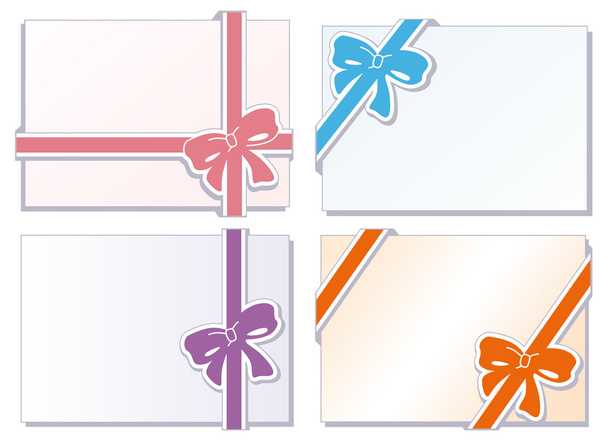 Collection of bows with greeting cards - Vecteur, image
