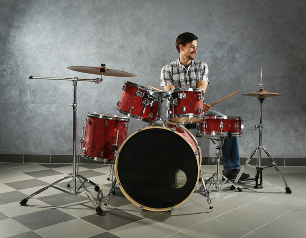 Musician playing drums - Foto, Imagem