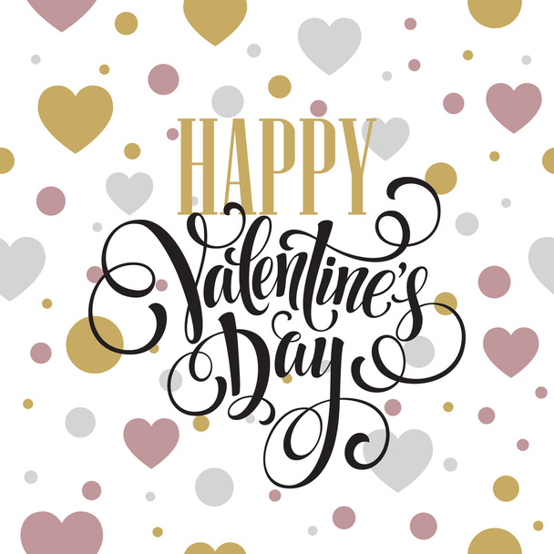 Happy Valentines Day Hand Drawing Lettering design. Vector illustration - Vector, Image