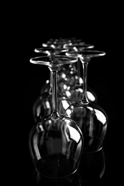 Wine glasses in a row - Photo, image