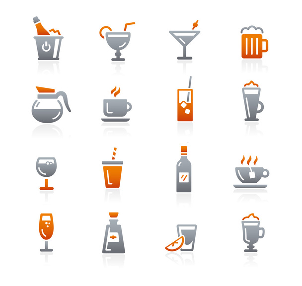 Drinks Icons -- Graphite Series - Διάνυσμα, εικόνα