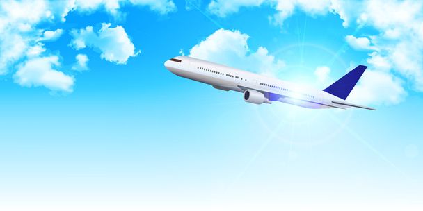 Sugárhajtású repülőgép ég háttere - Vektor, kép