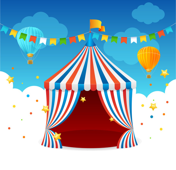Circus Tent Card. Vettore
 - Vettoriali, immagini