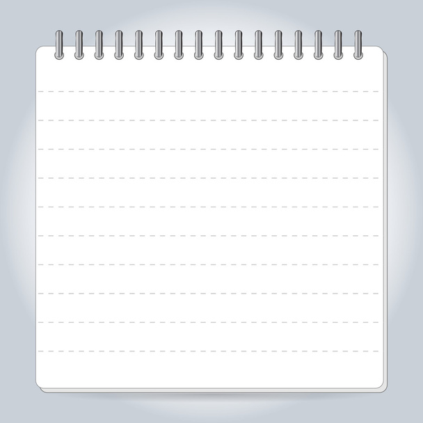 Blank notepad notebook isolated on white vector. - Vector, Image