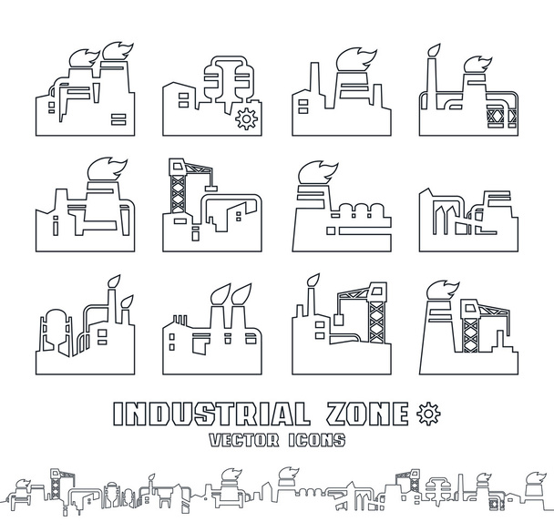 Set of factory icons - Vector, Image