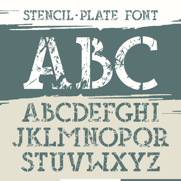 Πλάκα πλάκα στάμπο serif γραμματοσειρά - Διάνυσμα, εικόνα