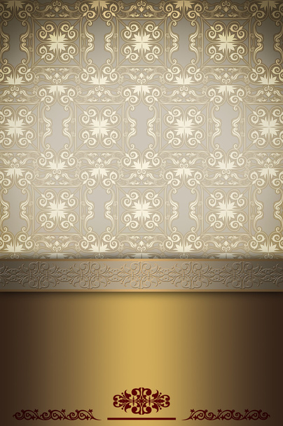 Decorative gold background with patterns. - Zdjęcie, obraz