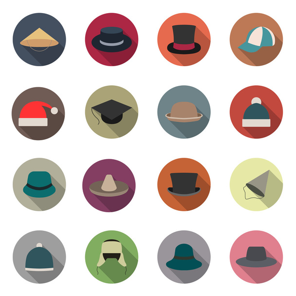 Icons hats, vector illustration. - Vector, Image