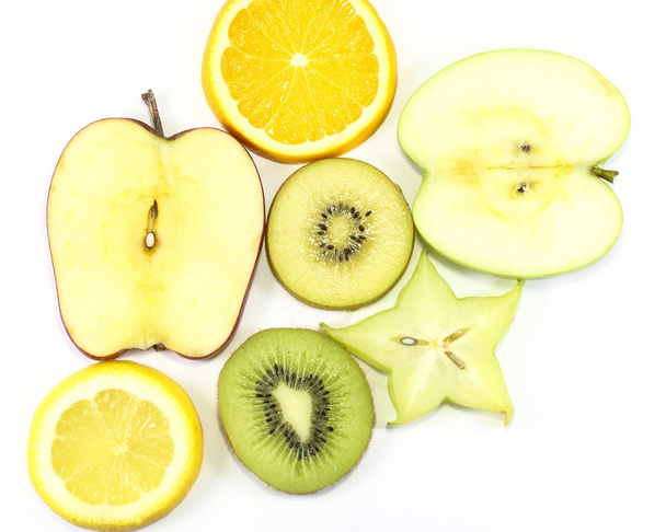 Apple kiwi star fruit orange lemon slice - Photo, Image