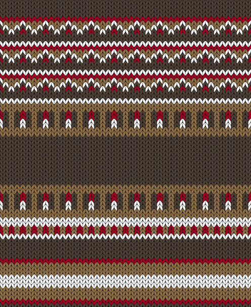 Seamless Knitted Pattern. Norwegian sweater ornaments. Textile texture - Vektör, Görsel