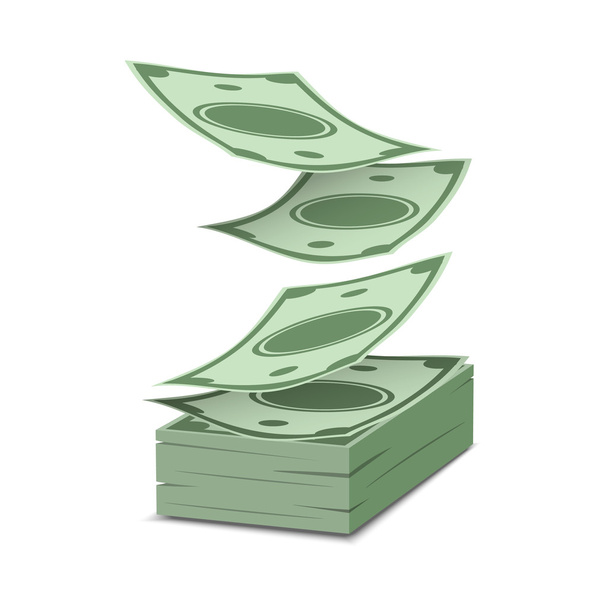 Falling money isolated - Vector, Image