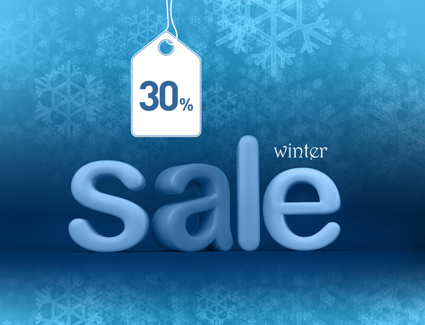 Zimní prodej kampaň koncept se značkou s 30 % text na něm. Lze použít pro časné a pozdní zimní kampaně. - Fotografie, Obrázek