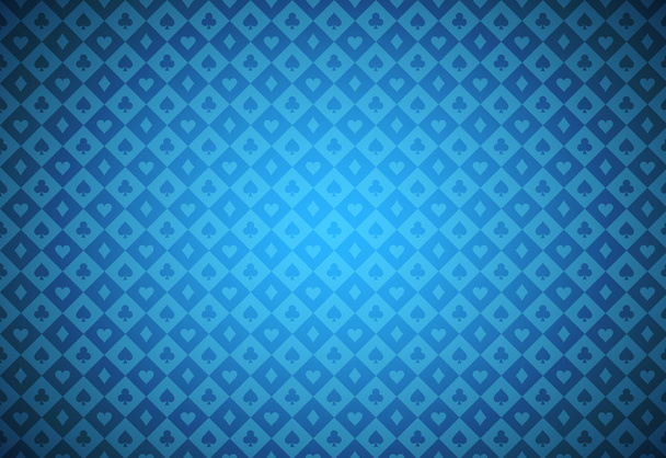 ミニマルな青いポーカー カード シンボルから構成されるテクスチャ背景 - ベクター画像