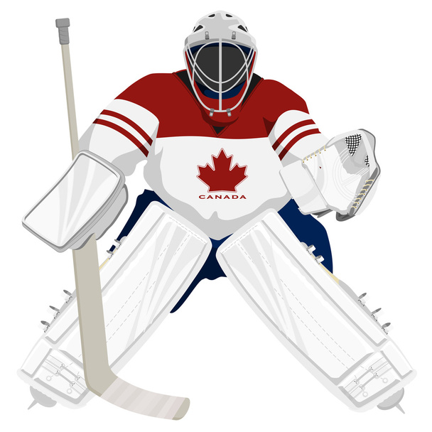 Eishockeytorwart der kanadischen Nationalmannschaft - Vektor, Bild