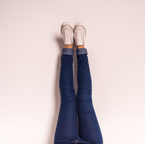 Woman with jeans - Фото, изображение