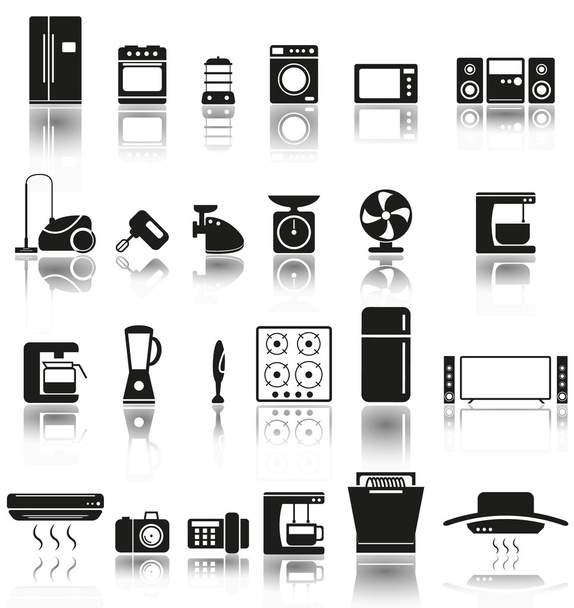 24 ikony domácích spotřebičů - Vektor, obrázek