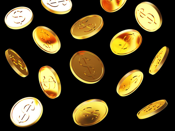 padající zlaté mince - Fotografie, Obrázek