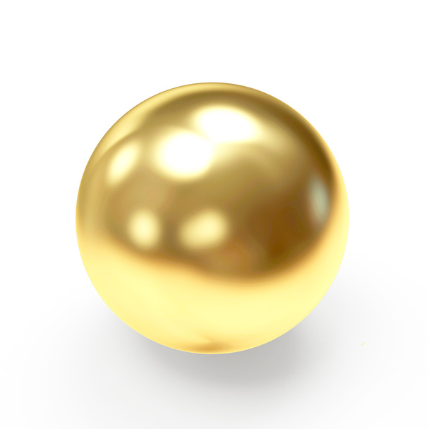 Золотая сфера на белом
 - Фото, изображение