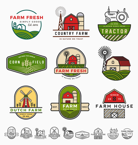 Modèle de logo agricole moderne vintage
 - Vecteur, image