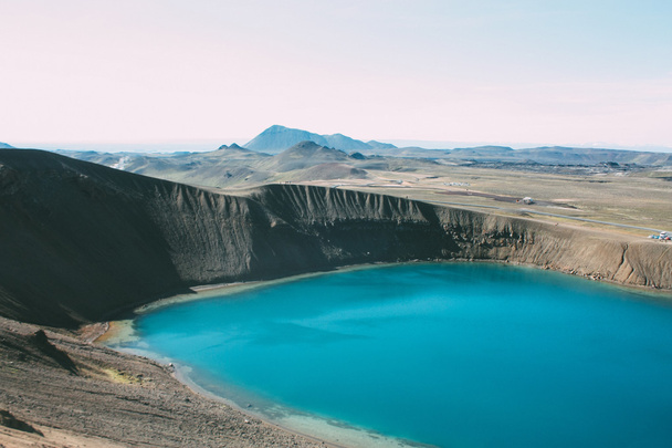 Volcanic lake in Iceland, north landscape - Photo, Image