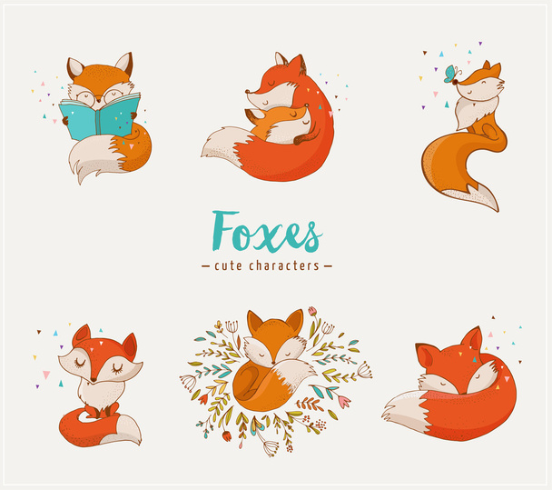 Personaggi Fox, simpatici, belle illustrazioni
 - Vettoriali, immagini