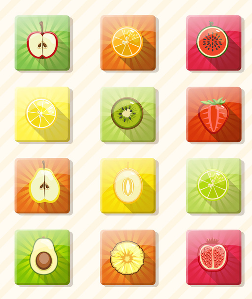 colorful fresh fruit and berries_2 - ベクター画像