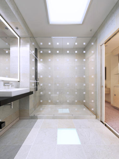 душ со стеклянным перегородкой
 - Фото, изображение
