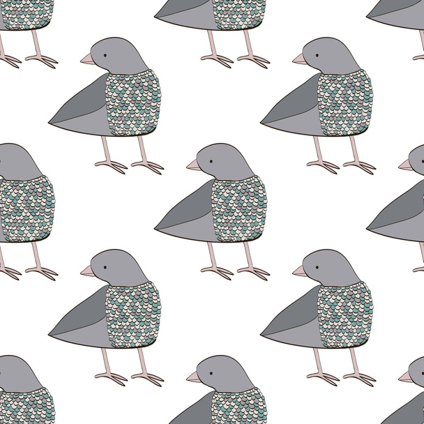 Seamless pattern with doves - Διάνυσμα, εικόνα