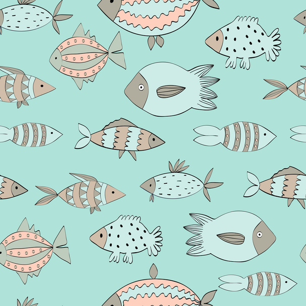Cute pattern with fishes - Vektor, Bild