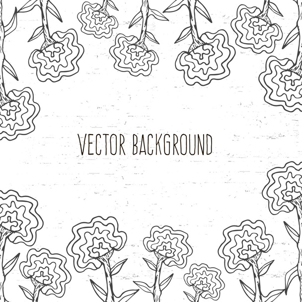 Hand Drawn floral background - Vector, Image