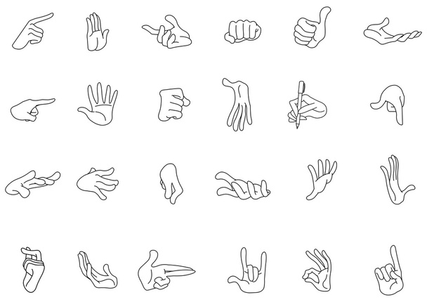 gesta obrysy rukou - Vektor, obrázek