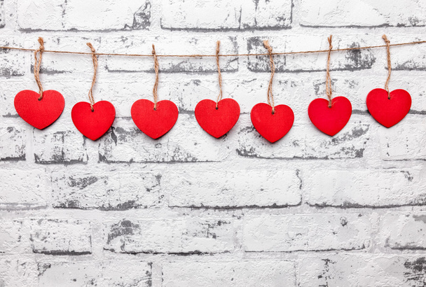 Love concept. Hearts on a string - Фото, зображення