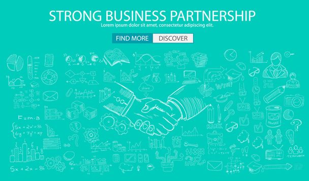 Koncept silné obchodní partnerství - Vektor, obrázek