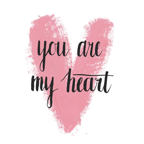 Acrylic heart with lettering - Vector, imagen