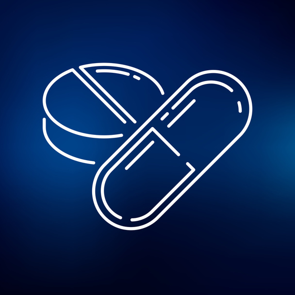 Medicine pill and capsule icon - Vector, Image