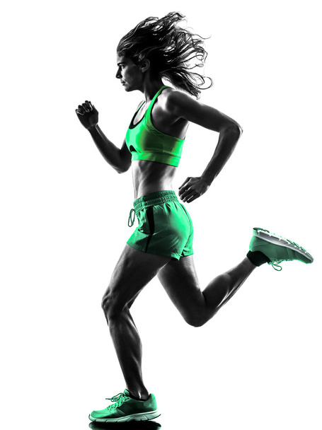 woman runner running jogger jogging silhouette - Photo, image