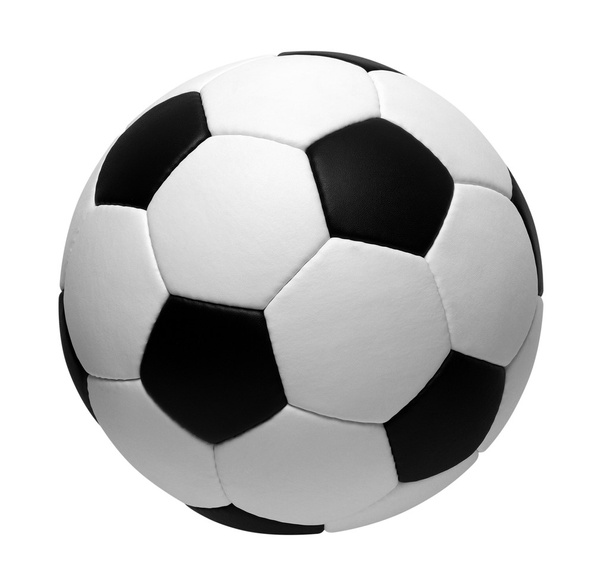 Футбольный мяч на белом
 - Фото, изображение