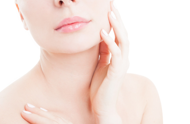 Woman touching her cheek as skin care concept - Photo, Image