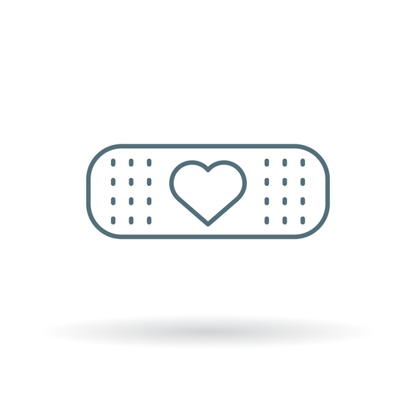 Bandaid plaster icon with heart - Vector, Image